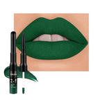 evpct 1Pcs Shimmer Green Matte Lip Liner & Liquid Lipstick Stain Makeup Set for Women, Green Lip Liner Stain Long Lasting Waterproof Smudge Proof, Cruelty Free Lip Stick Makeup 24 hours originales, 47