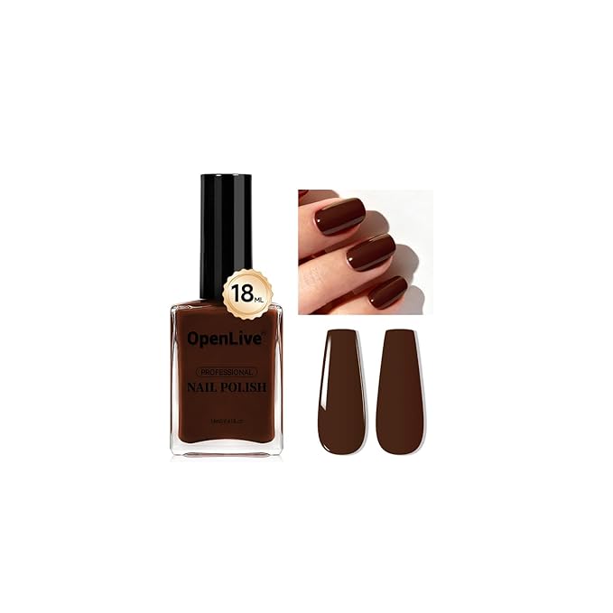 18ml Brown Nail Polish Large Volume Quick Drying Nail Polish, Fast Drying and Long Lasting Color Nail Art DIY Home Manicure Gift for Women