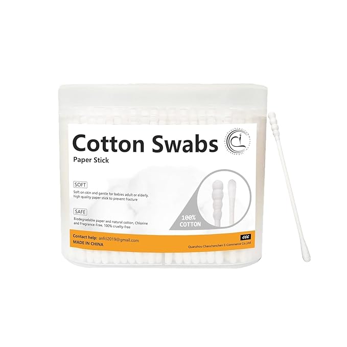 2000pcs Tiny Cotton Buds, with Round & Spiral, Suitable for Baby Ear Nose Clean,Cosmetics,Personal Hygiene