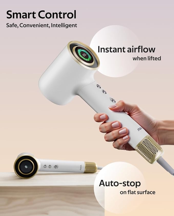 Professional Bi-Ionic Aromatic Hair Dryer & Hand Dryer- mera Ultra - Fast Drying Salon Results Blowdryer w/Magnetic Diffuser & Aromatherapy Nozzle, Safe Mode, cUL Certified, Lightweight for Travel