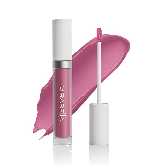 Mirabella - Luxe Advanced Formula Lip Gloss, Non-Sticky Hydrating Lip Glosses with Vegan Lanolin, Jojoba Oil & Vitamin E, Long-Lasting & Cruelty-Free Makeup, Sleek (Rich Berry Rose)