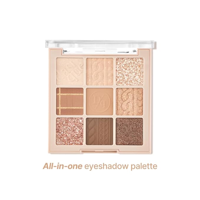 dasique Shadow Palette #15 Beige Knit l Vegan, Cruelty-Free l 9 Blendable Shades in Smooth Matte and Shimmer Finishes with Gorgeous Pearls