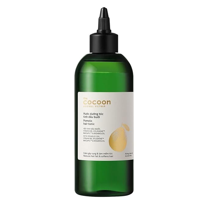 Cocoon Pomelo Oil Hair Tonic. 100% Vegan Scalp Serum Treatment for Thinning, Damaged & Breakage Hair | Soften, Reduce Hair Loss & Promote Hair Growth. 10.5 fl oz