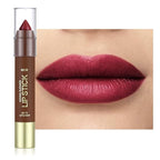 Matte Lipstick Crayon Set for Women, Cherry Red 24 Hour Lipstick Lip Liner Pencil, Neutral Lip Stick Lipliner Long Lasting Waterproof Smudge Proof, Vegan & Cruelty-Free, 06