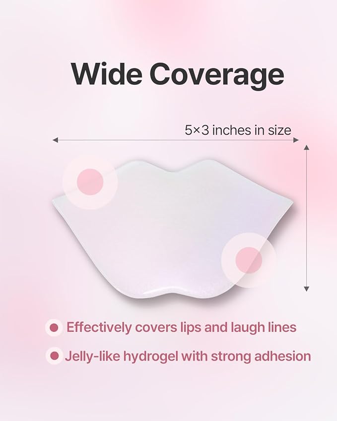 Aura Quartz Hydrogel Lip Mask 5ea - Moisturizing Lip Mask with Retinol, Peptide, Collagen, PDRN, Bakuchiol, Anti-aging Lip Care for Dry Lips, Reduces Laugh Lines, Smooth and Plump Lips