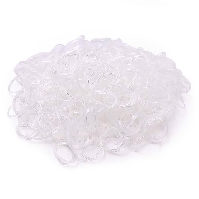 3200 Pcs Elastic Rubber Bands Small Hair Ties Hair Rubber Mini Hair Bands Hair Elastics Tiny Soft Holder Ponytails for Girls (Clear)