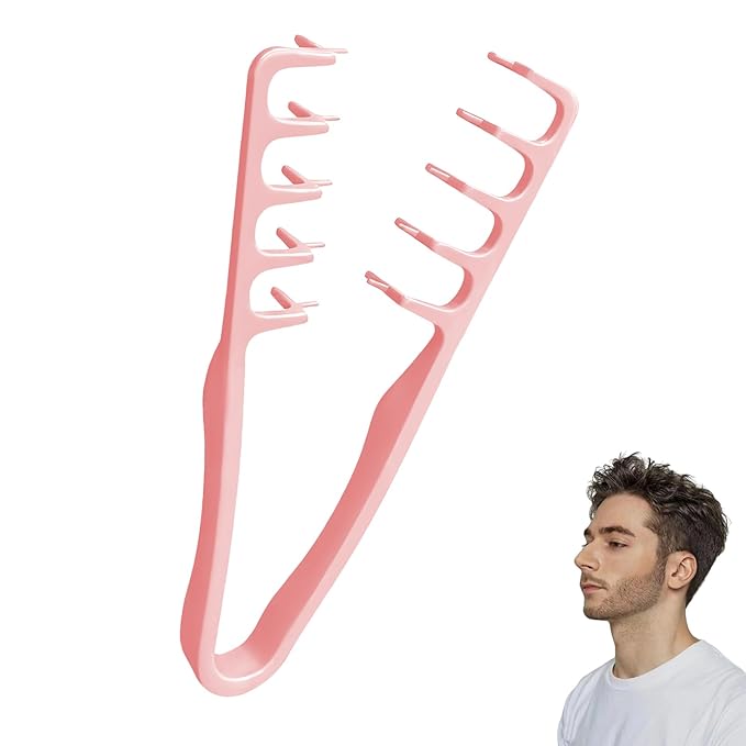 Volumizing Texture Comb, Wide-Tooth Hair Styling Comb for Men & Women, Fluffy Curly Texture Roots Volume Combs, Bangs Seam Grooming Styling Tool, Pink