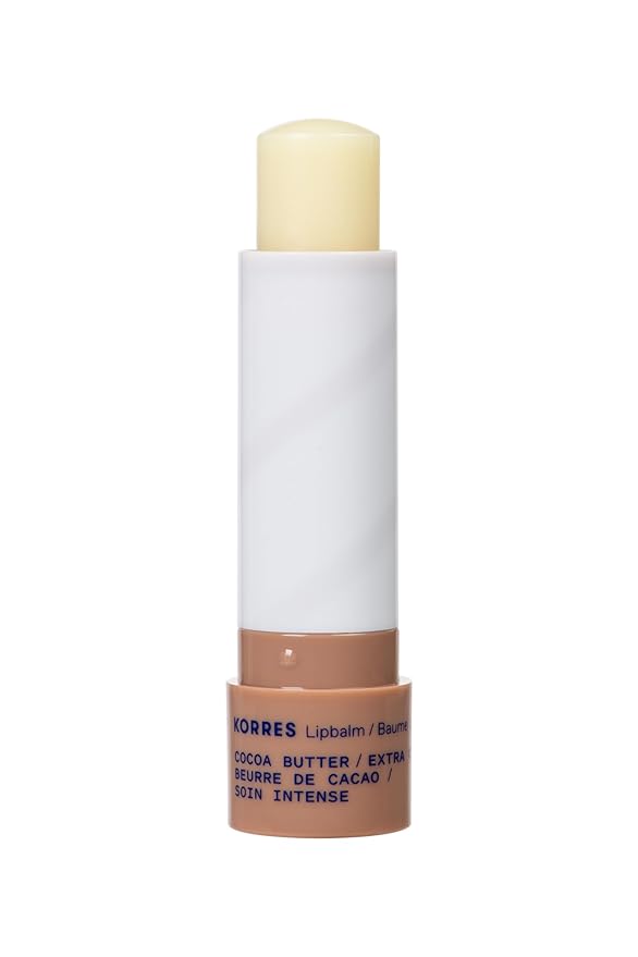 KORRES Lip Butter Stick Cocoa Butter Hydrating Lip Balm with Greek Hypericum Balsam Oil, Moisturizing & Subtle Tint for Soft Lips, Lip Care for Women & Men, 0.17 oz, Stocking Stuffer