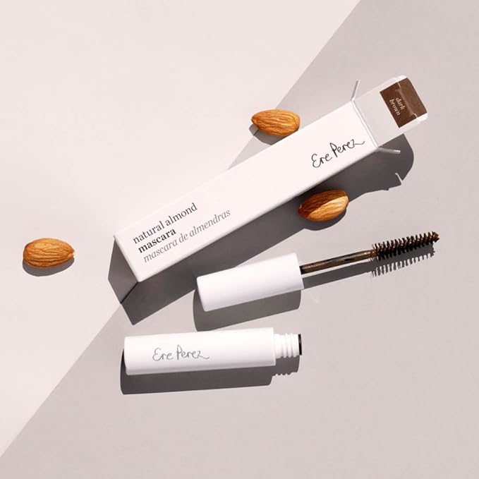 Ere Perez - Natural Almond Oil Mascara | Strengthen, Lengthen, Nourish Lashes | Smudge-Proof, Water Resistant, Low Irritation | Vegan, Cruelty-Free, Clean Beauty (Brown, 0.35 oz | 10 ml)