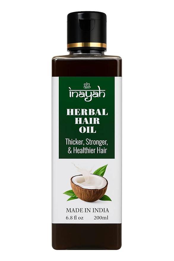 Inayah Ayurvedic Hair Oil for Hair Growth - 200ml | With Coconut Oil, Bhringraj, Amla, Hibiscus & 30+ Natural Herbs | Anti Hair Fall | Hair Regrowth Oil | No Fillers & Paraben Free