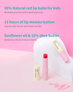 GOONGBE Kids' Color Lip Balm - Korean Kids Red Tint Lip Balm for Chapped and Cracked Lips with Natural Pigments - Hydrating Lips with Plant Oils and Shea Butter - Allergen Free Scent, 0.1 oz.