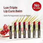 Lux Triple Lip Cure Balm (0.17 oz) (HERA (Pink Red)) 4 million units sold in Korea, Natural Tinted Korean Lip Balm, Petroleum/Paraben Free, Lip Butter,lip balm hydrating,tinted moisturizer