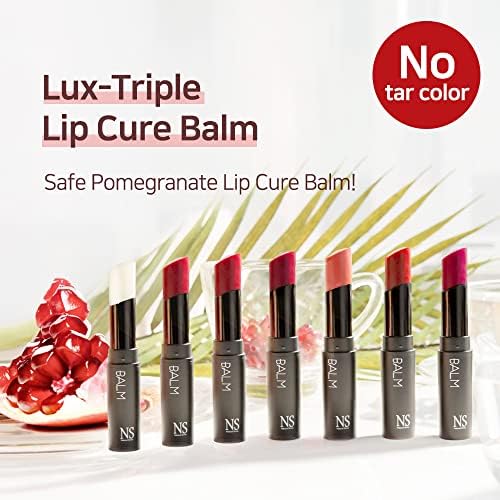Lux Triple Lip Cure Balm (0.17 oz) (ATHENA (Red Orange)) 4 million units sold in Korea, Natural Tinted Korean Lip Balm, Petroleum/Paraben Free, Lip Butter,lip balm hydrating,tinted moisturizer