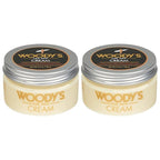 Woody's Men Hair Styling Cream - Matte Finish Clay Pomade for Men, Controls Curly & Wavy, Water-Soluble & Mild Hold Hair Clay, 3.4 oz, 2 Pack