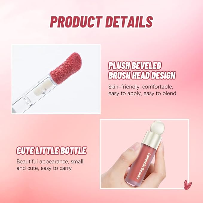 2 Colors Liquid Blush,Soft Cream Face Blush, Dewy - HOPE)