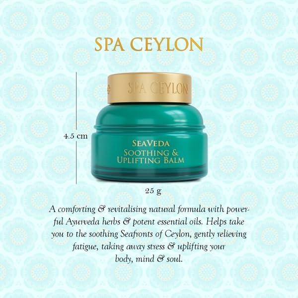 SPA CEYLON ForestVeda Soothing & Calming Balm, Essential Oil Balm, 100% Natural, Vegetarian, Silicone & Paraben Free, 25g (Peppermint, Eucalyptus, Lemongrass, Rosemary)