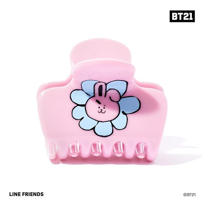 Kitsch BT21 Recycled Plastic Puffy Medium Hair Clips for Women, Medium Claw Clip for Thin & Thick Hair | Ideal Gifts for Women - COOKY, 1pc