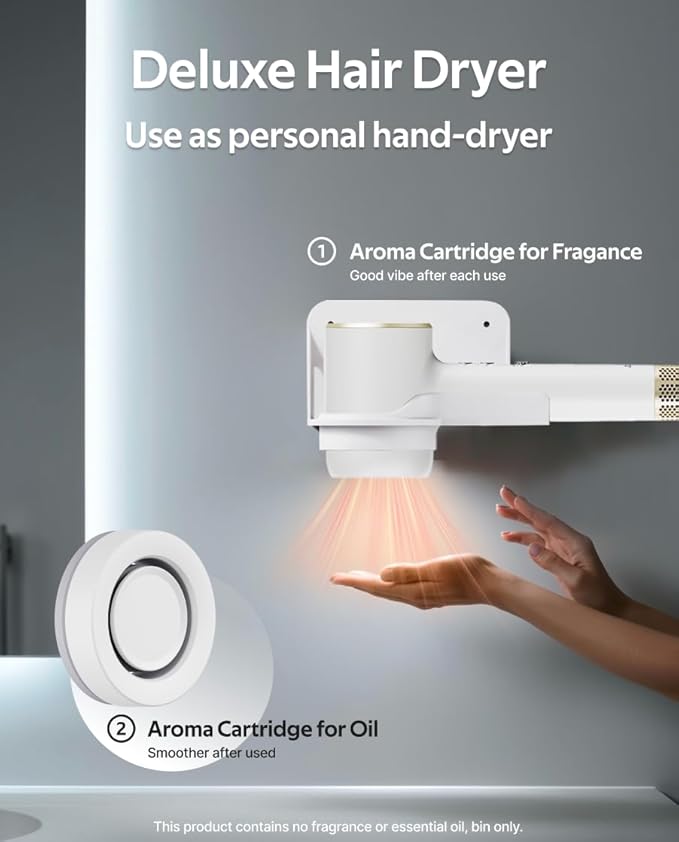 Professional Bi-Ionic Aromatic Hair Dryer & Hand Dryer- mera Ultra - Fast Drying Salon Results Blowdryer w/Magnetic Diffuser & Aromatherapy Nozzle, Safe Mode, cUL Certified, Lightweight for Travel