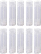 10PCS 4.5g/4.5ml Empty DIY Lip Tubes Holder Containers Vial Refillable PP Plastic Deodorant Crayon Travel Tube Pipe Bottle Lip Gloss Case DIY Lip Balm Gifts For Women Lady Girls(Transparent)