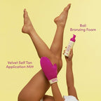 Coco & Eve Self Tanner Mousse Kit - (Medium) All Natural Sunless Instant Self Tanning Lotion with Bronzer & Mitt Applicator | Sunny Honey Bali Bronzing Kit