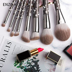 Natural Goat Hair Makeup Brush Set Professional, Snowflake Cosmetic Brushes Makeup Set, Natural Makeup Brushes, Natural Bristle Makeup Brushes, Natural Hair Makeup Brushes Set Professional.
