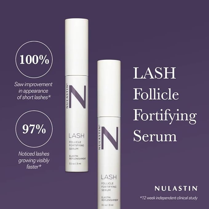 NULASTIN Follicle Fortifying Lash Serum - Clinically Tested Eyelash Enhancing Serum - Nourishes & Repairs to Promote Longer-Looking Lashes - Enriched with Hair-Strengthening Ingredients (2 Count)