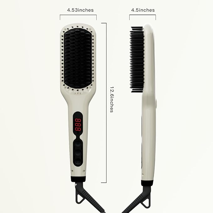 MEGAWISE Hair Straightener Brush Series (Pearl White)
