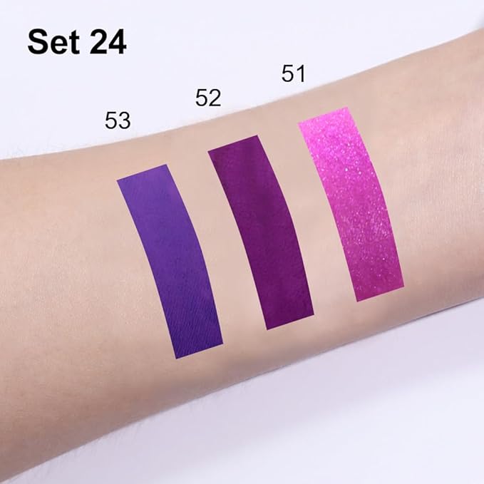 3Pcs 2 in 1 Lavender Dark Violet Purple Matte Lip Liner and Liquid Lipstick Stain Makeup Set for women, Long Lasting Smudge Proof Lip Tint Matte Finish Lip Gloss for All-Day Color Hold, Set24