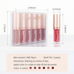 evpct 6Pcs Dark Light Nude Brown Matte Matt Liquid Lipstick Lip Gloss Glossy Set for Black Women, 24 Hour Brown Mauve Red Maroon Silky Velvet Lipstick Lip Liner set labiales matte larga duracion 24