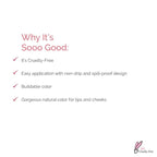 Elizabeth Mott Tints & Sass Lip and Cheek Stain – Long-Lasting Rosy Pink Tint for Lips & Cheeks, Natural Buildable Color, Smudge-Proof, Lightweight, Cruelty-Free Makeup for All Skin Tones (10g/0.35oz)