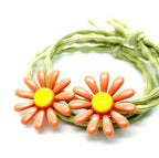 5pairs/Lot Sweet Hair Band Girl Hair Ties Hair Accessoires Small Sun Flower Design Rubber Band Perfect for Hair Style (Green Tie)
