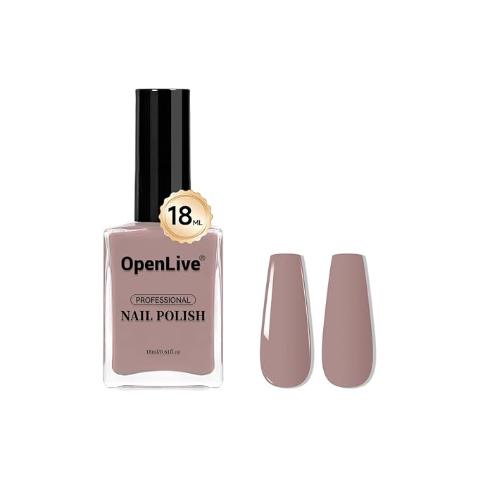 18ml Light Brown Nail Polish Large Volume Quick Dry Nail Polish, Long Lasting Shine, Fingernail Toenail Nail Art DIY Home Travel Nail Art Gift