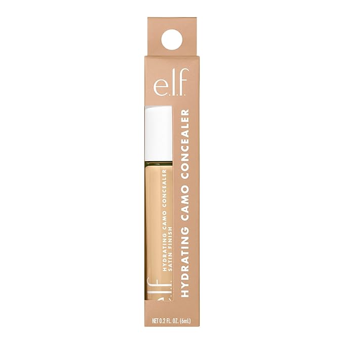 e.l.f. Hydrating Camo Concealer, Covers Blemishes & Under-Eye Circles, Full-Coverage & Delivers A Satin Finish, Vegan & Cruelty-Free, Medium Neutral