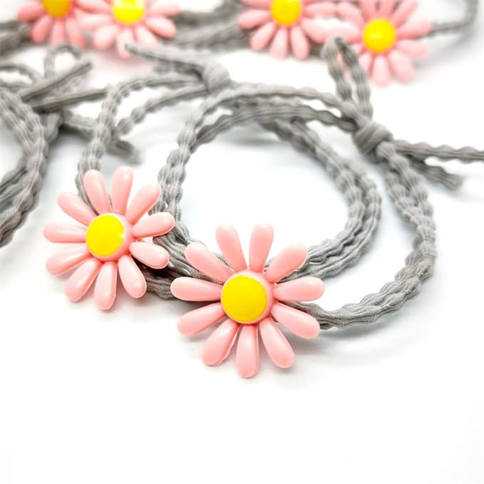 5pairs/Lot Sweet Hair Band Girl Hair Ties Hair Accessoires Small Sun Flower Design Rubber Band Perfect for Hair Style (Muti-Color)