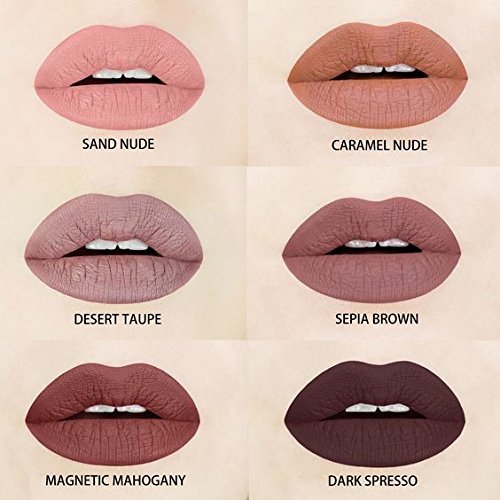 Aromi Chocolate Brown Liquid Lipstick | Dark Brown Nude Lip Color, Vegan and Cruelty-free, Long-lasting, Waterproof, Handmade (Magnetic Mahogany)