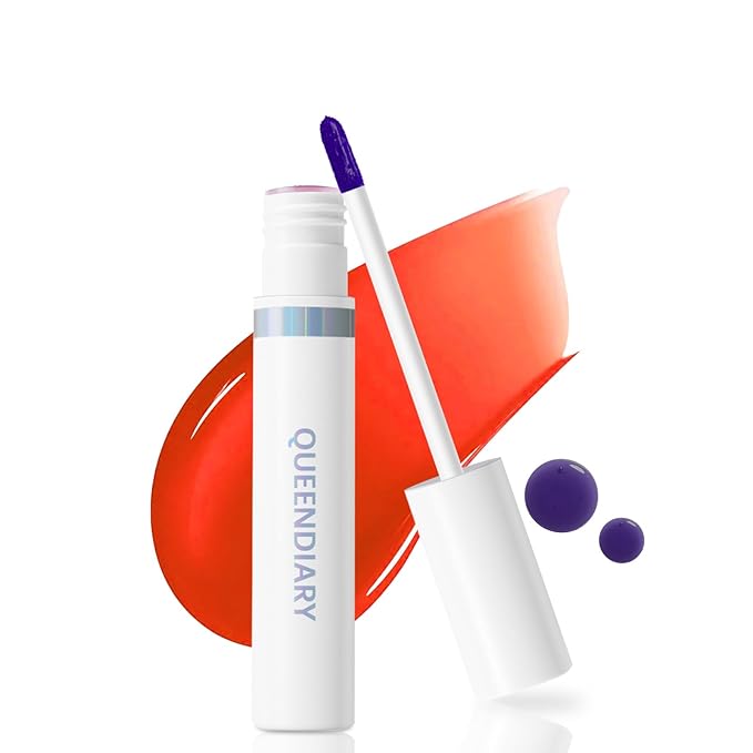 QueenDiary lip stain peel off lip gloss all day long lasting Waterproof and Transferproof lip tint - matte finish peel off lip liner (05#Rosy)