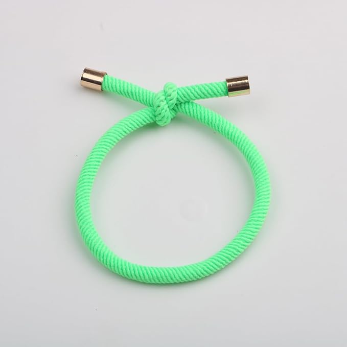 14PCS Hair Tie Elastics Knotted Hair Ties Ponytail Holders for Women Girls Elastic Hair Rubber Bands for Thin Thick Wavy Curly Straight Long Hair (Neon Green)