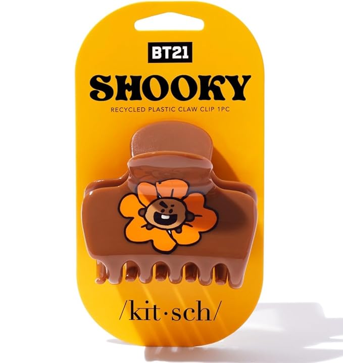 Kitsch BT21 Recycled Plastic Puffy Medium Hair Clips for Women, Medium Claw Clip for Thin & Thick Hair | Ideal Gifts for Women - SHOOKY, 1pc