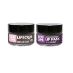 Eco Lips Vanilla Bean Lip Sugar Scrub & Blackberry Intensive Overnight Lip Repair Mask Duo - 100% Organic Lip Care Treatment - Gently Exfoliate, Polish, & Repair Dry, Flaky Lips