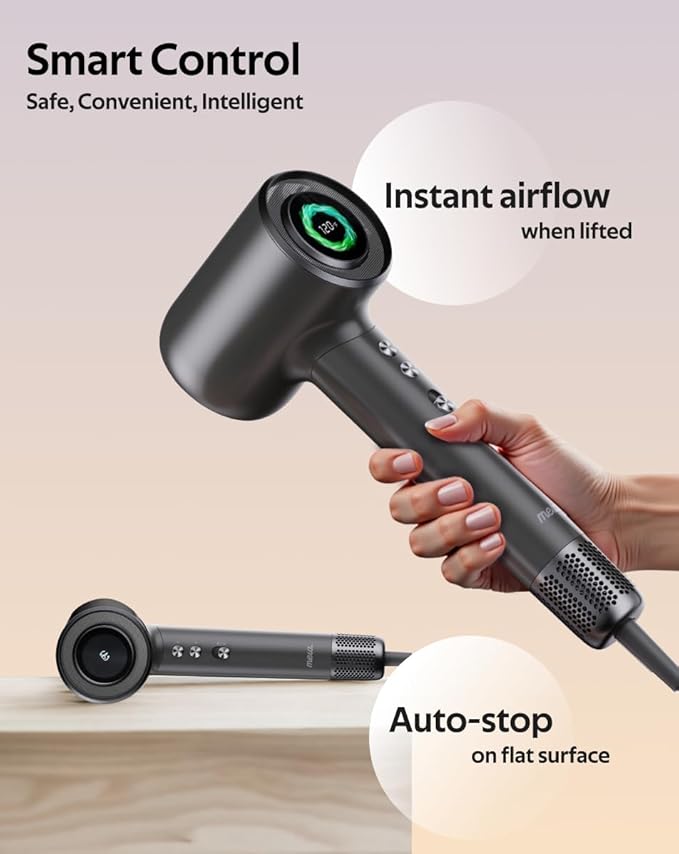 Professional Bi-Ionic Aromatic Hair Dryer- mera PRO -Fast Drying Salon Results Blowdryer w/Magnetic Diffuser & Aromatherapy Nozzle, One Button Safe Mode, cUL Certified, Lightweight for Travel