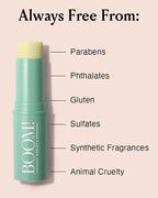 Boomstick GLO ® Hydrating Face Balm Stick for Mature Skin with Olive Oil, Beeswax & Honey - Natural-Looking Dewy Glow - Multibalm Brightener to Moisturize Face, Lips, Under Eye and More