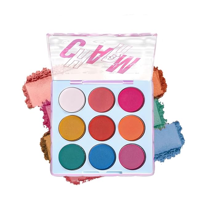 Matte Eyeshadow Palette,Pigmented Rainbow Eye Shadow Kit with Red Yellow Blue Pink Green Shades, Smooth Blendable Long-Lasting Colorful Makeup Palette for Creative Looks, Stage, Festival & Daily Wear