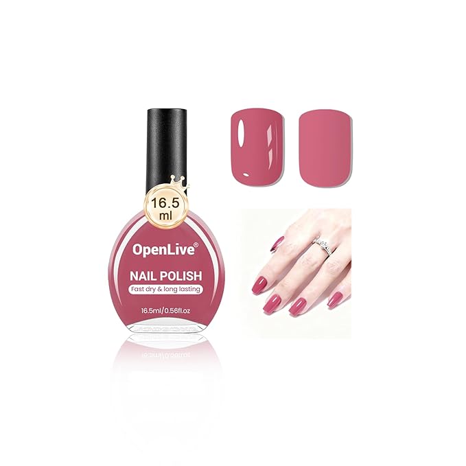 16.5ml Dark Pink Nail Polish Large Volume Quick Drying Nail Polish, Fast Drying and Long Lasting Color Nail Art DIY Home Manicure Gift for Women