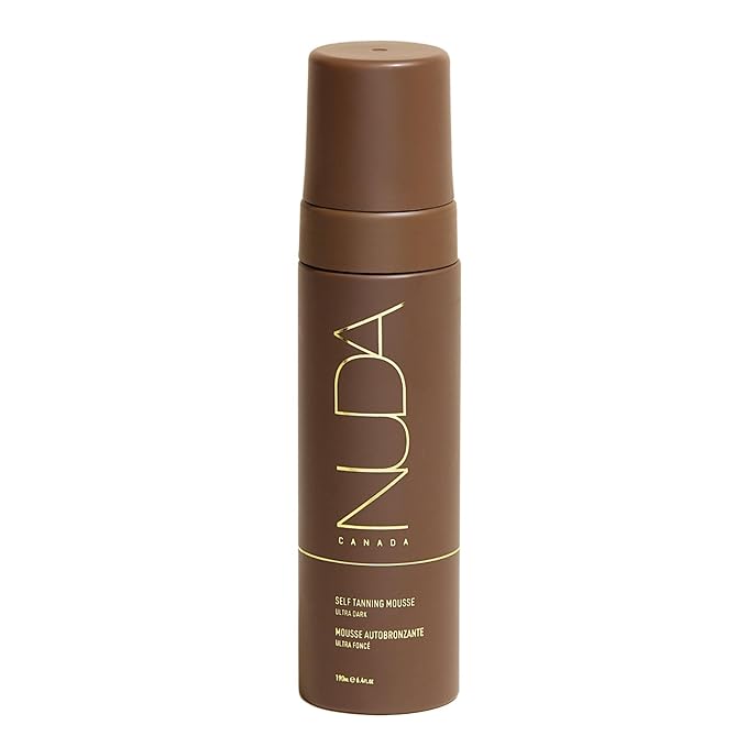 Nuda Self Tanning Mousse | Lightweight Sunless Tanning Lotion | Cruelty Free Body Self Tanner Mousse with Natural Ingredients | Bronzing Lotion at Home (190mL, Ultra Dark)