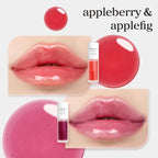 NOONI Korean Lip Oil Set - Appleberry & Applefig | Long-Lasting, Moisturizing, Plumping, Revitalizing for Dry Lips, Waterproof, No Peel Off, Stocking Stuffers, lip plumper 0.12 FL Oz x 2ea