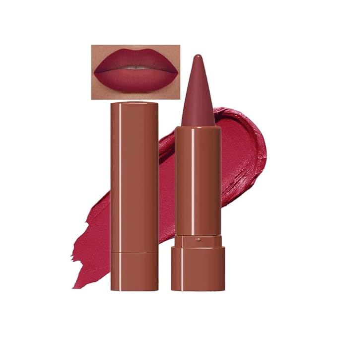 2-in-1 Gradient Red Lip Liner & Lipstick, Waterproof Long Lasting Matte Mauve Lip Liner Pencil, Makeup Smudge proof lip liner with Cone Tip (09#-Mauve)