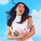 FoxyBae Super Styler Pro Interchangeable Hair Styler Wand Curling Iron Set - w/Drying Cylinder, Ceramic Blowout & Round Brushes, 2 Auto-Wrap Curlers - Frizz-Free, Smooth Hair (Blush)