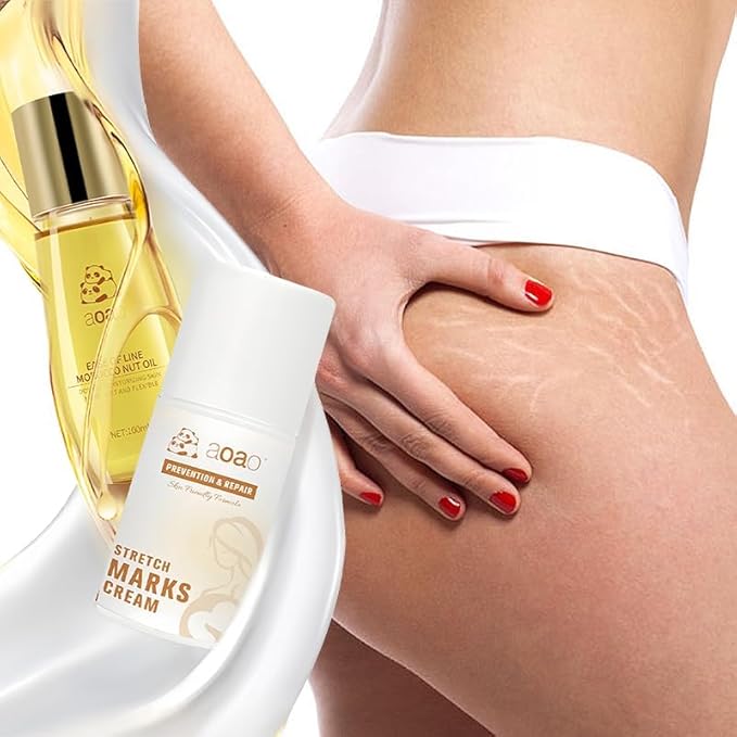 Stretch Mark Oil for Pregnancy & Body Oil for Pregnant Women, Morocco Nut Oil Help for Scars & Stretch Marks Removal & Prevention, Belly Cream for Repair, Firming & Smoothing Fine Lines (2Pack/150ml)