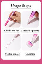 12 Colors Nail Art Pens Set,DIY Nail Art Markers 0.5mm Nail Polish Pens Quick Dry,Nail Art Pens for Painting Graffiti Manicure Home Salon Easter Egg Doodle Pen