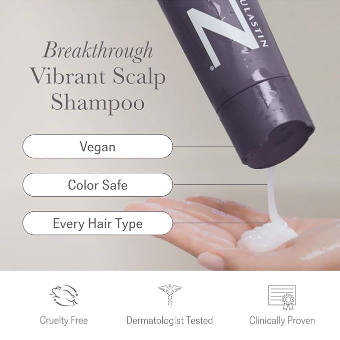 NULASTIN Vibrant Scalp Hair Shampoo - Volumizing Shampoo for Fine Hair & Nourishing Scalp Care - Color Safe Formula to Deliver Weightless Shine, Reduce Frizz & Minimize Breakage (10 Fl Oz)